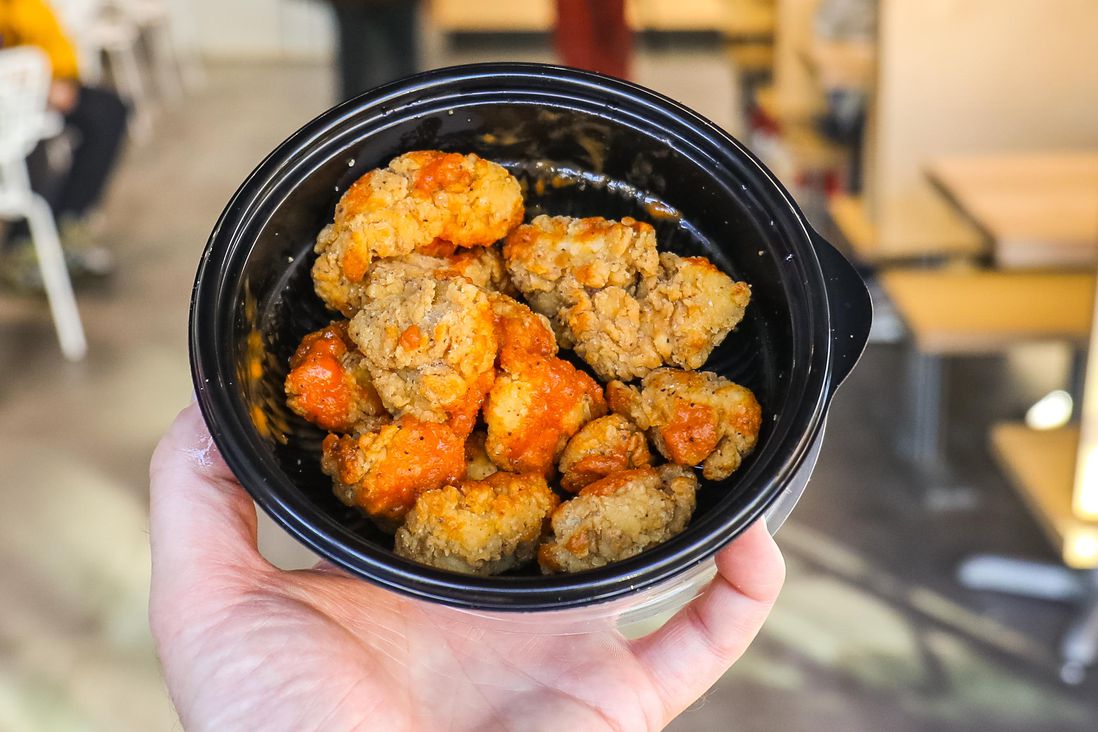 Buffalo Sauced Jumbo Popcorn Chicken ($5.69)